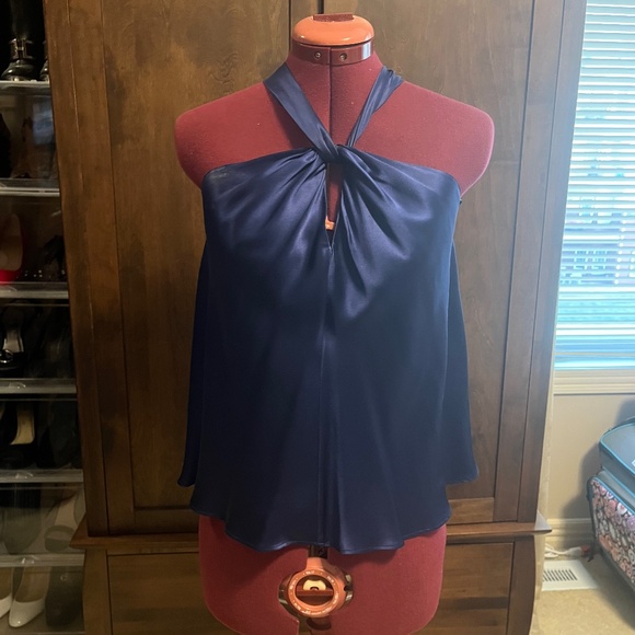 BNWT Banana Republic silk halter tank - deep blue - size xs - Picture 1 of 5